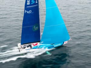 Emira IV, foiling IMOCA boat, sailing in Collingwood.