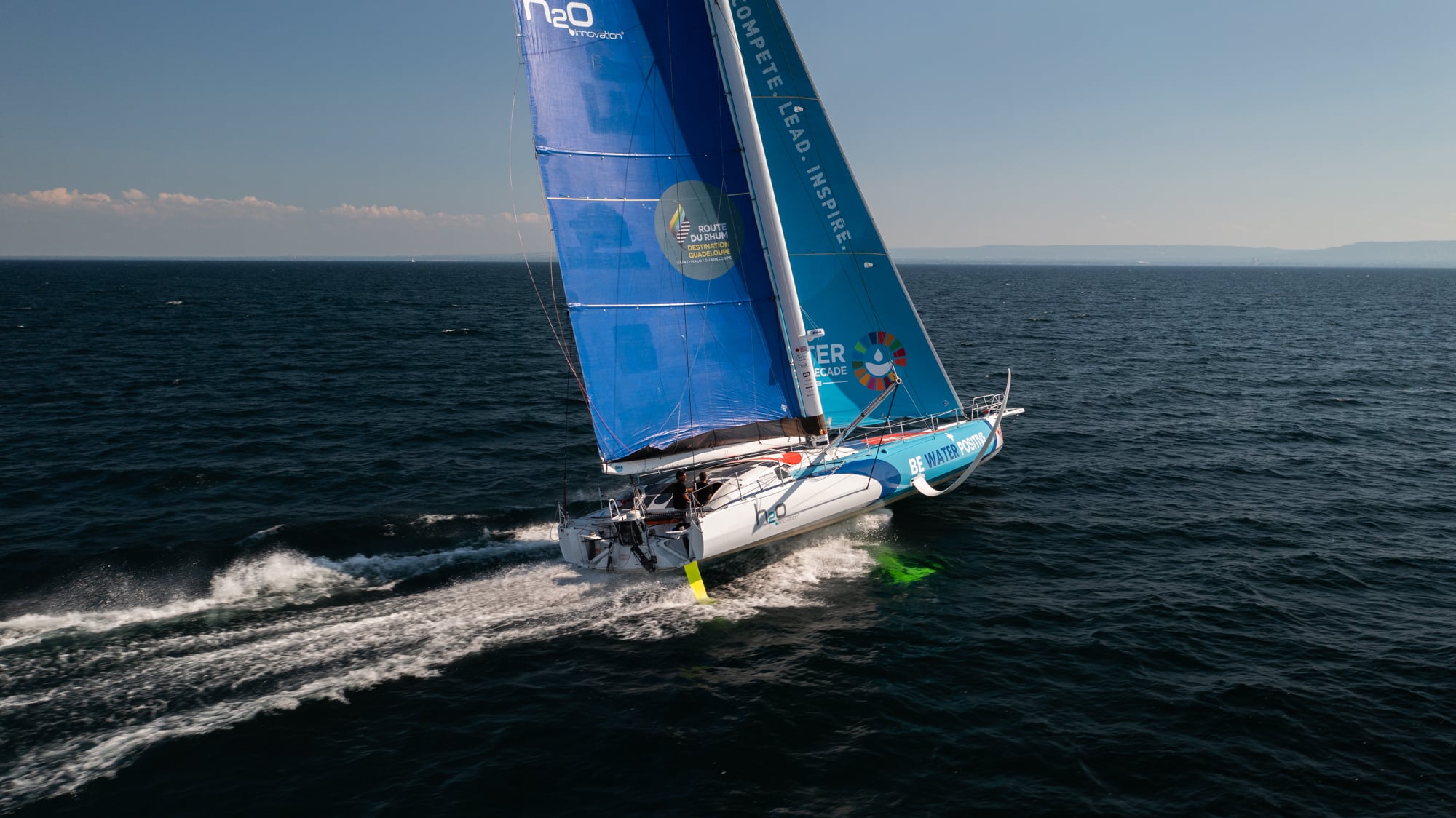 A 60 foot boat sailing in the Great Lakes